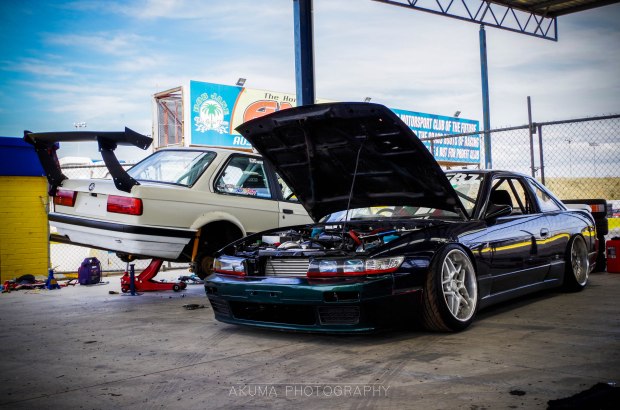 2 clean drift cars getting ready to slay some tires!